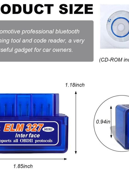 OBDII Car Auto Diagnostic Scanner, Automotive Bluetooth Scan Tool and Code Reade - Picture 2 of 6